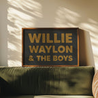 Willie, Waylon, & The Boys Typography Art Print