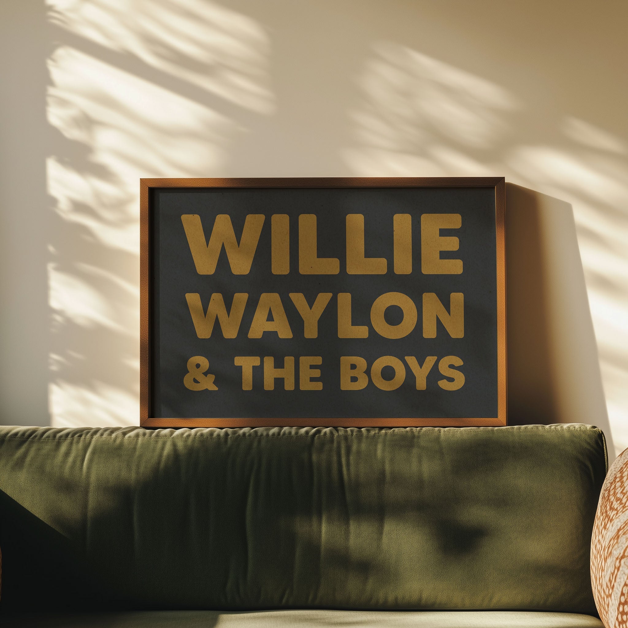 Willie, Waylon, & The Boys Typography Art Print