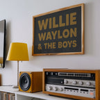 Willie, Waylon, & The Boys Typography Art Print