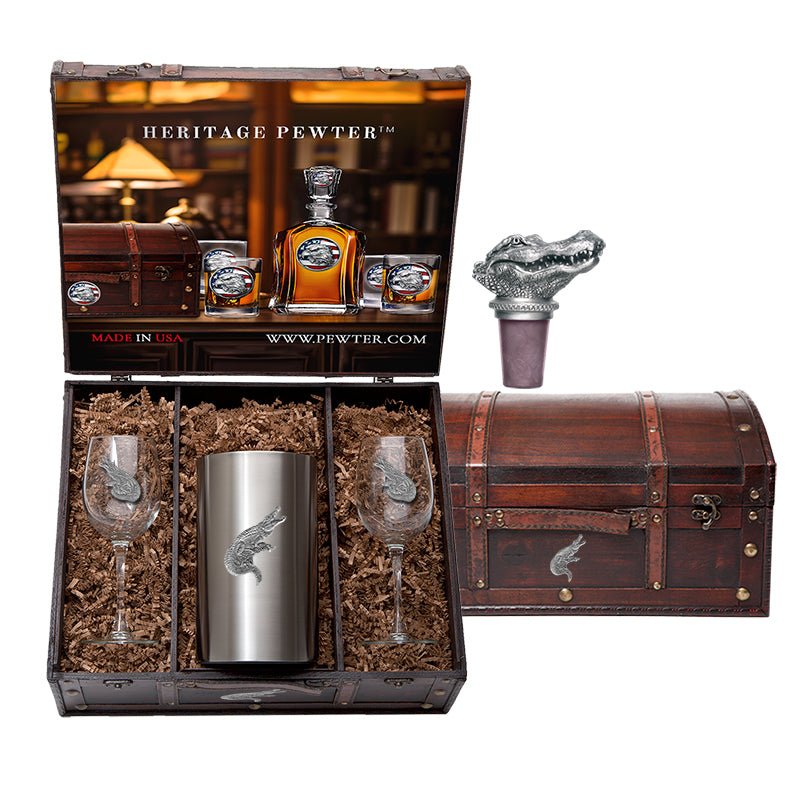 Alligator Wine Chest Set