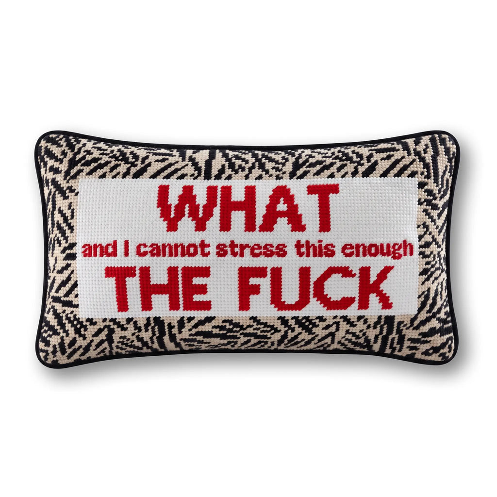 WTF Needlepoint Pillow