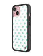 Polka Dot | White and Turquoise iPhone Case