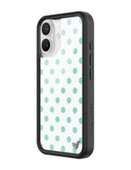 Polka Dot | White and Turquoise iPhone Case