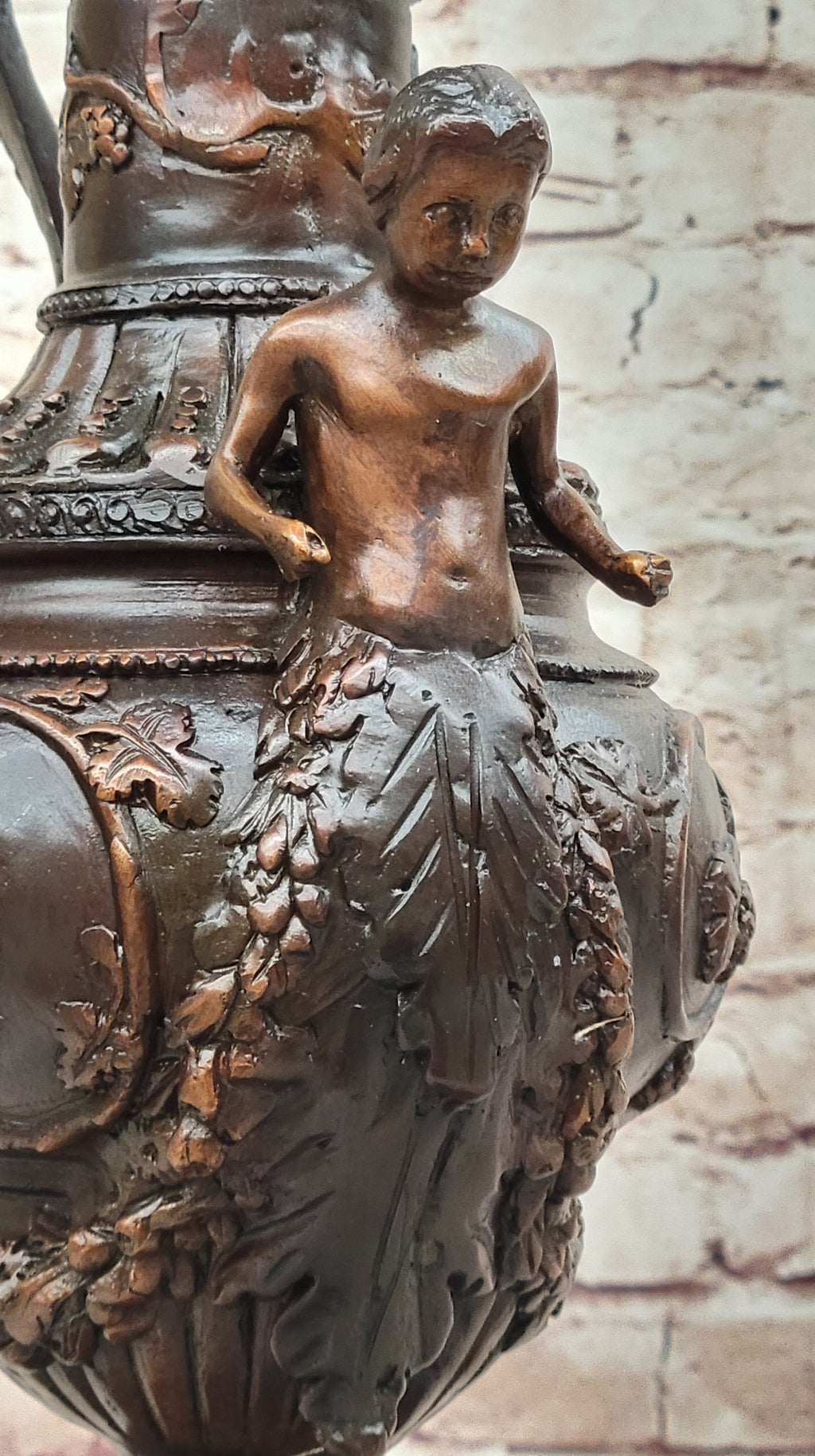 Bronze Dragon Urn Sculpture with Gate Keeper Signed and Number by Falconet Statue