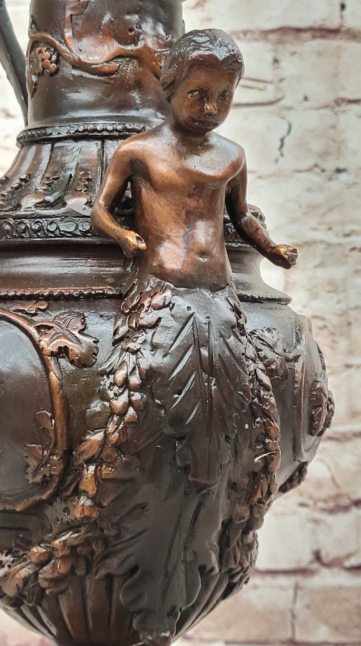 Bronze Dragon Urn Sculpture with Gate Keeper Signed and Number by Falconet Statue