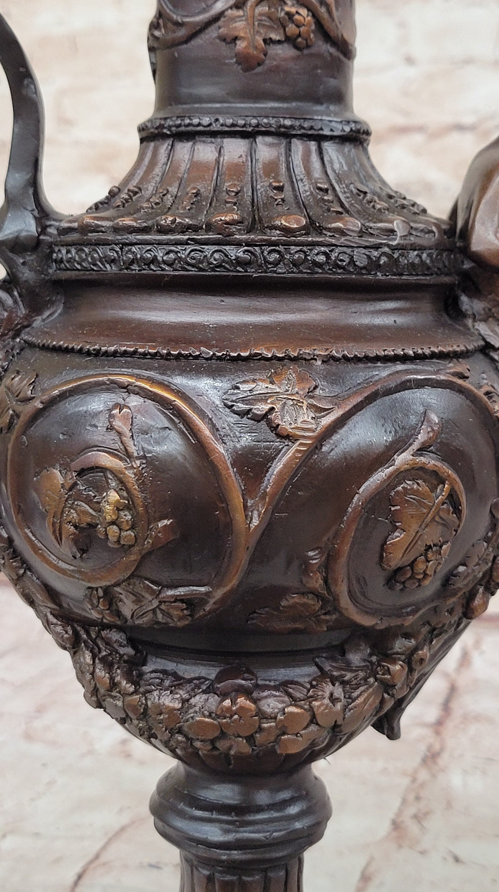 Bronze Dragon Urn Sculpture with Gate Keeper Signed and Number by Falconet Statue