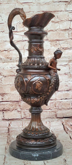 Bronze Dragon Urn Sculpture with Gate Keeper Signed and Number by Falconet Statue