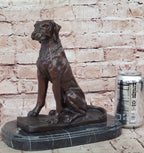 Bronze Dog Sculpture – Noble Canine Guardian Statue on Marble Base
