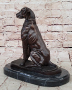 Bronze Dog Sculpture – Noble Canine Guardian Statue on Marble Base