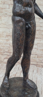 Auguste Rodin Age of Bronze Tribute Statue Sculpture Nude Male Figure 39" x 25"