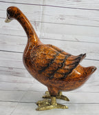Austrian Vienna Bronze Garden Duck Highly Detailed Colors Statue 15" x 17"
