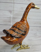 Austrian Vienna Bronze Garden Duck Highly Detailed Colors Statue 15" x 17"