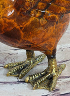 Colorful Bronze Metal Sculpture of Duck Flapping Wings Art Figure Signed J. Moigniez