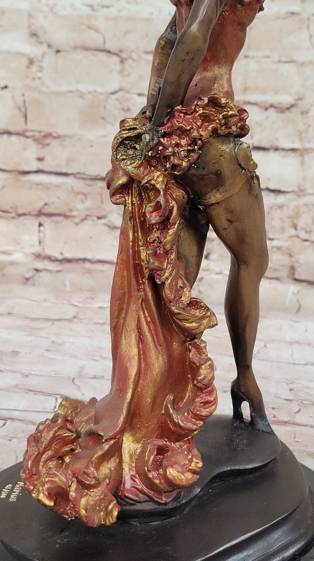 Wild West Saloon Courtesan Girl 19th Century Woman in Colorful Corset Bronze Statue Sculpture 15" x 9"