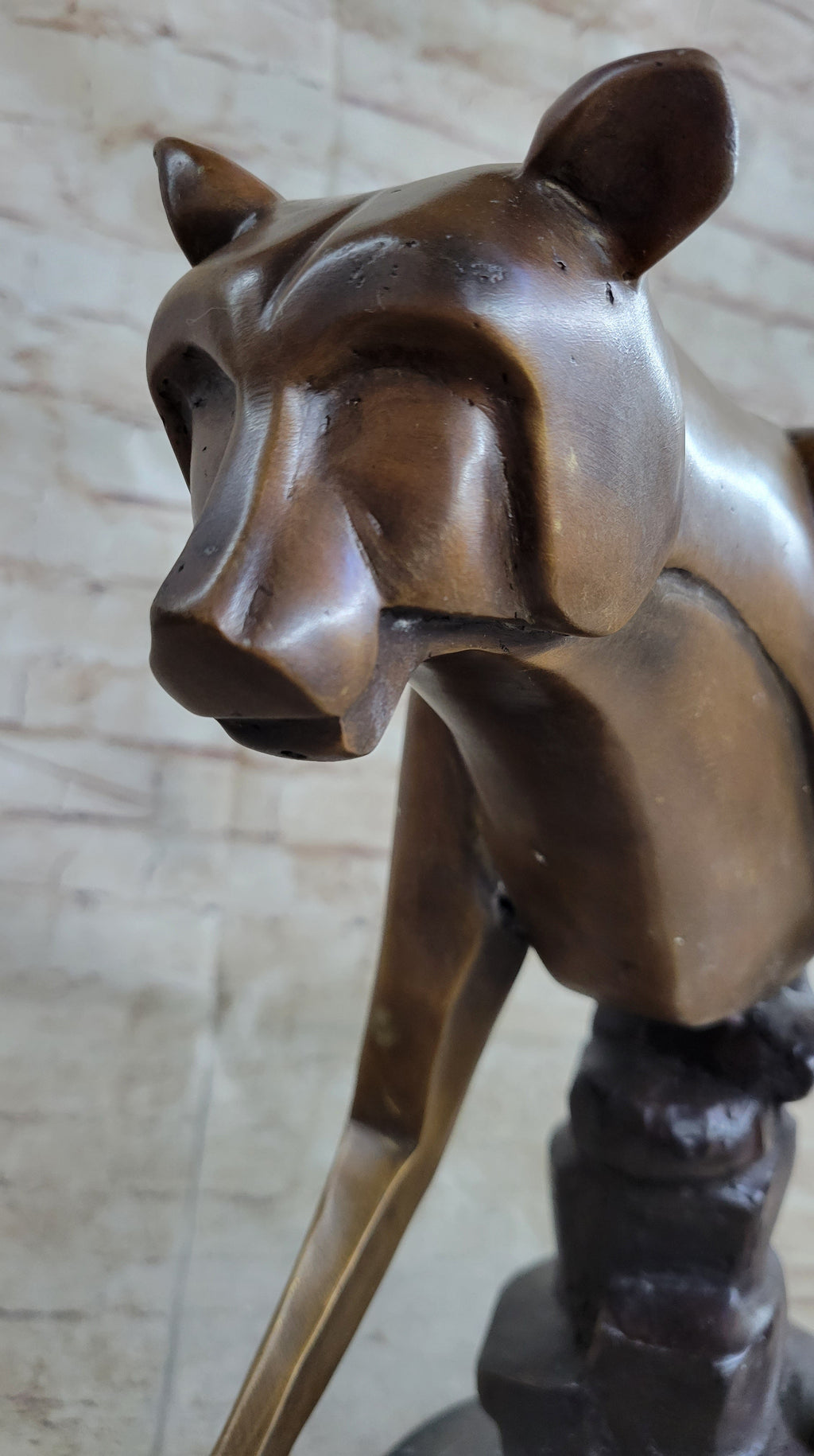 Limited Edition Marius Cougar Female Lion Bronze Sculpture Marble Statue Figurine