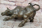 Bronze Sculpture Statue Abstract Bull Horns Figurine Stock Broker Sale Gift Decor