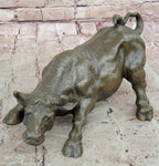 Bronze Sculpture Statue Abstract Bull Horns Figurine Stock Broker Sale Gift Decor