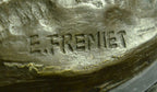 Pair of Greyhounds - Two Slender Racing Dogs Handmade Bronze Sculpture by Fremiet