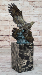 Art Deco Multi Color Patina American Bald Eagle Classic Bronze Statue Artwork