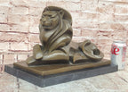 Bronze Abstract Lion Sculpture Cubist Modern Art Decor