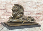 Bronze Abstract Lion Sculpture Cubist Modern Art Decor