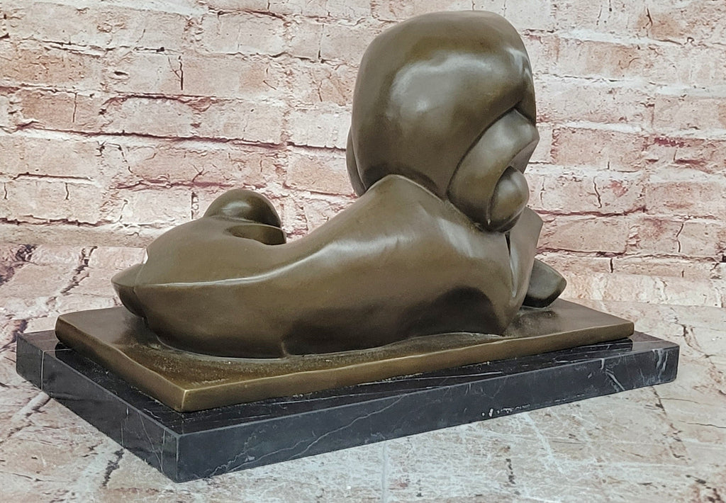 Bronze Abstract Lion Sculpture Cubist Modern Art Decor