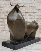 Abstract Bronze Metal Spanish Bull Sculpture Statue Fernando Botero Art
