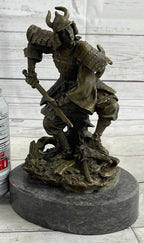 Japanese Samurai Warrior Bronze Statue Sculpture Figure Signed Original 9" x 5"