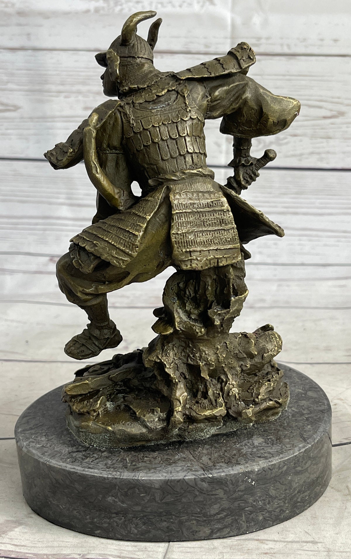 Japanese Samurai Warrior Bronze Statue Sculpture Figure Signed Original 9" x 5"