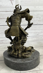 Japanese Samurai Warrior Bronze Statue Sculpture Figure Signed Original 9" x 5"
