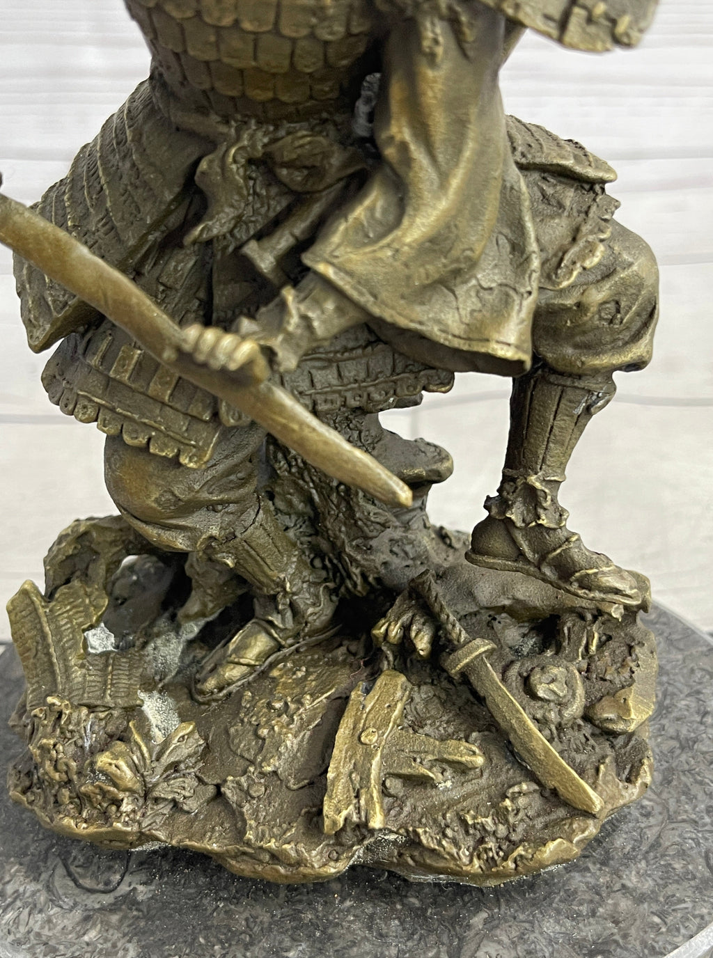 Japanese Samurai Warrior Bronze Statue Sculpture Figure Signed Original 9" x 5"