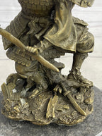 Japanese Samurai Warrior Bronze Statue Sculpture Figure Signed Original 9" x 5"