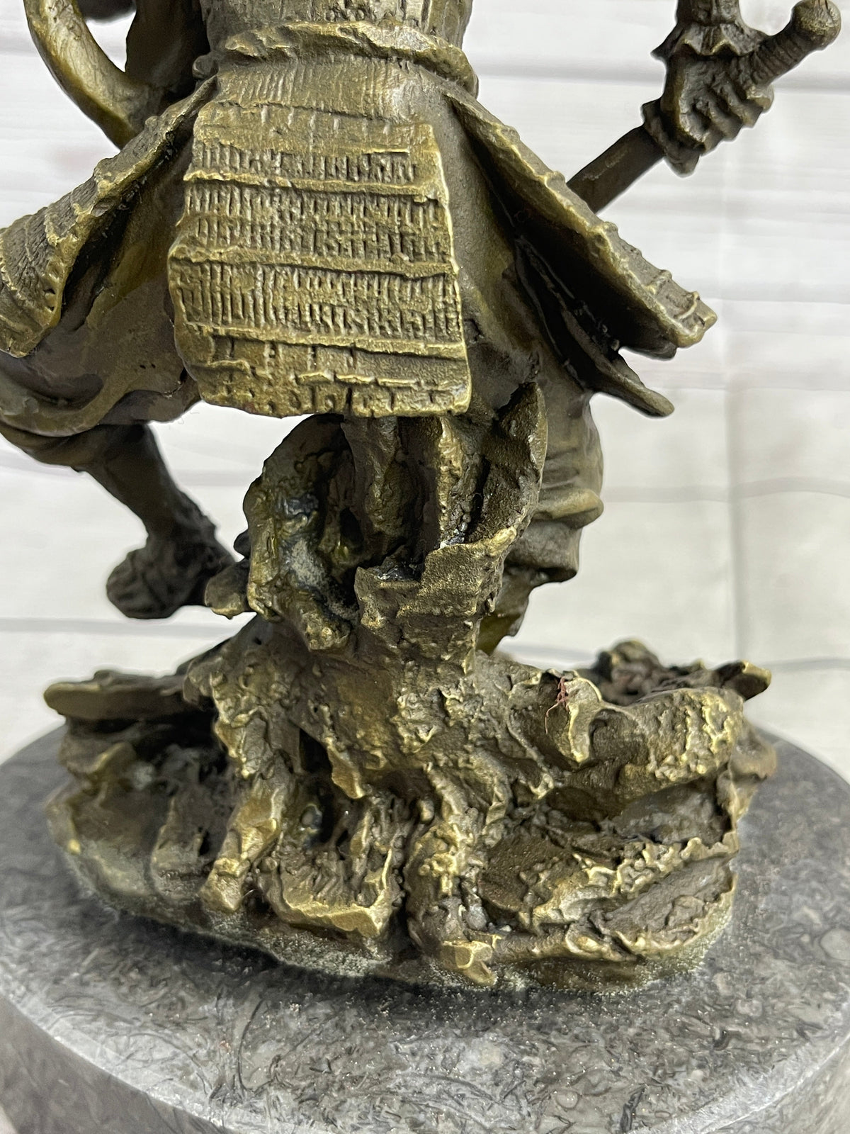 Japanese Samurai Warrior Bronze Statue Sculpture Figure Signed Original 9" x 5"