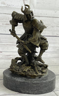 Japanese Samurai Warrior Bronze Statue Sculpture Figure Signed Original 9" x 5"