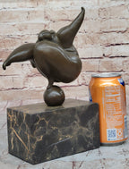 Curvy Woman Abstract Modern Art Bronze Statue Sculpture Girl Balancing 10" x 7"