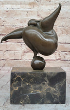Curvy Woman Abstract Modern Art Bronze Statue Sculpture Girl Balancing 10" x 7"