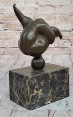 Curvy Woman Abstract Modern Art Bronze Statue Sculpture Girl Balancing 10" x 7"