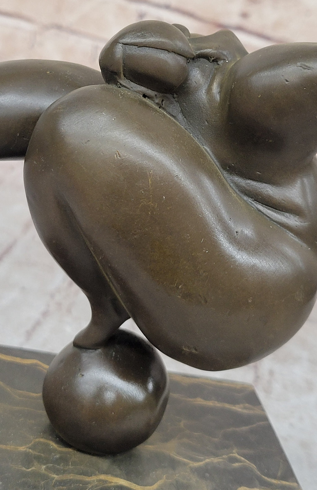 Curvy Woman Abstract Modern Art Bronze Statue Sculpture Girl Balancing 10" x 7"