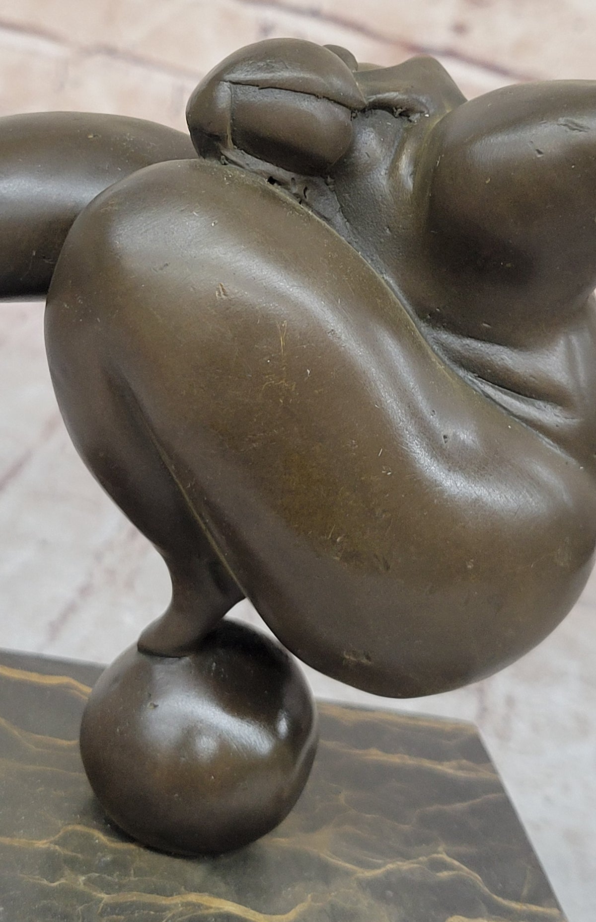 Curvy Woman Abstract Modern Art Bronze Statue Sculpture Girl Balancing 10" x 7"