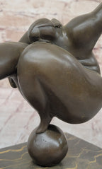 Curvy Woman Abstract Modern Art Bronze Statue Sculpture Girl Balancing 10" x 7"
