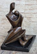 Abstract Modern Art Couple Embracing Romantic Lovers Anniversary Bronze Metal Sculpture