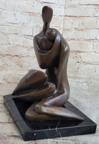 Abstract Modern Art Couple Embracing Romantic Lovers Anniversary Bronze Metal Sculpture