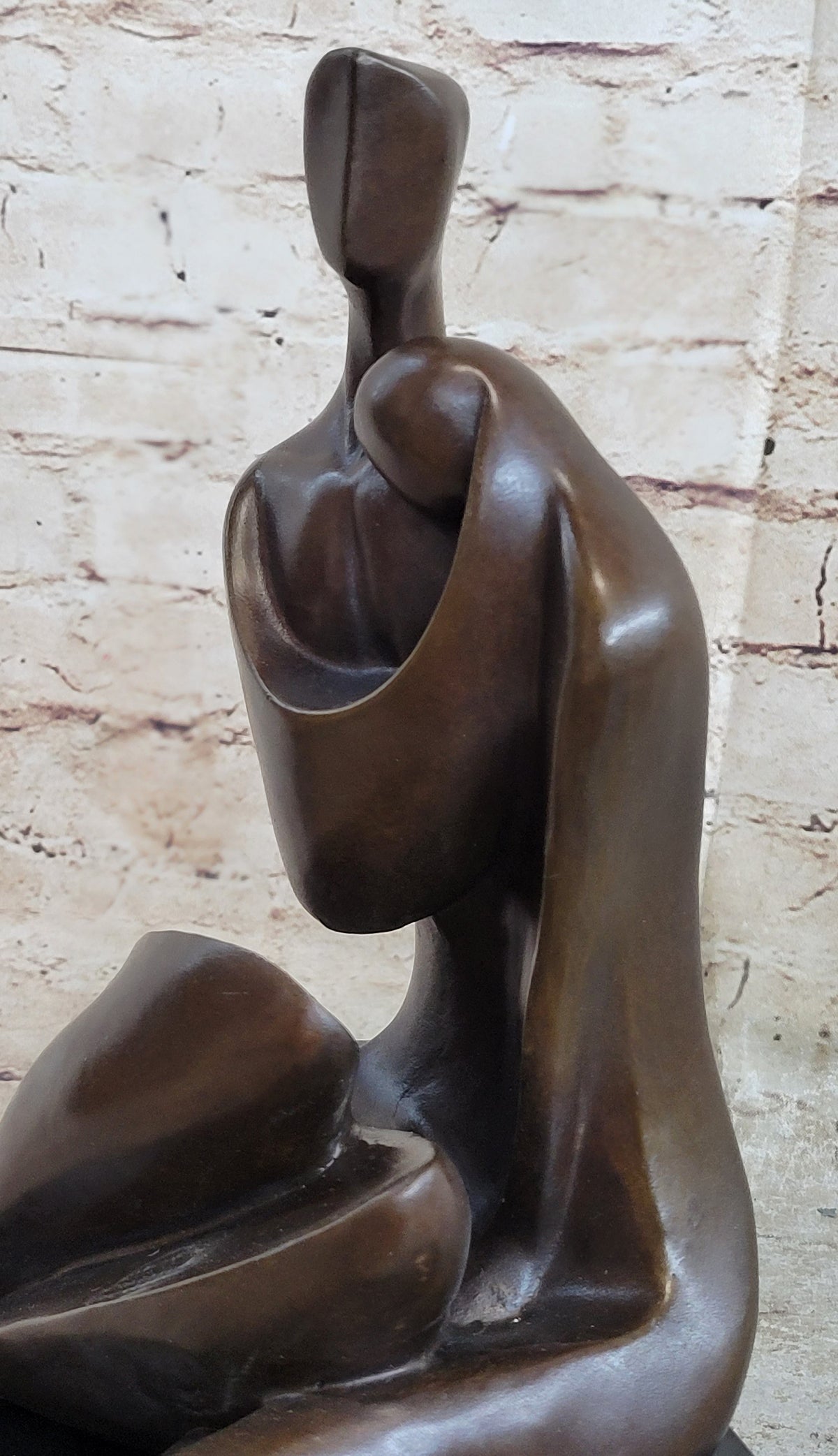 Abstract Modern Art Couple Embracing Romantic Lovers Anniversary Bronze Metal Sculpture