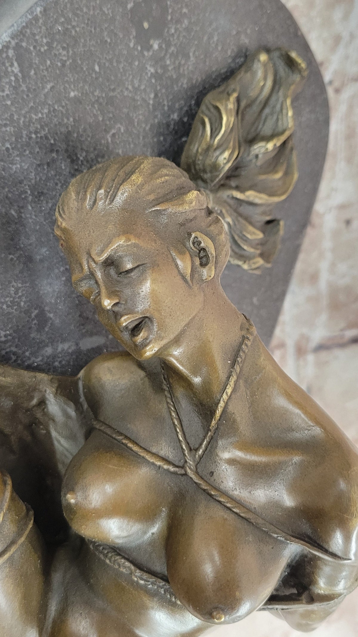 Erotic Bondage Bronze Sculpture Statue Figure Girl Tied Up on her Back Mavchi Original