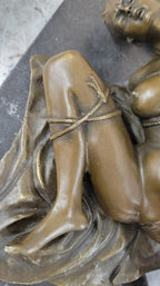 Erotic Bondage Bronze Sculpture Statue Figure Girl Tied Up on her Back Mavchi Original