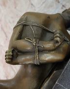 Erotic Bondage Bronze Sculpture Statue Figure Girl Tied Up on her Back Mavchi Original