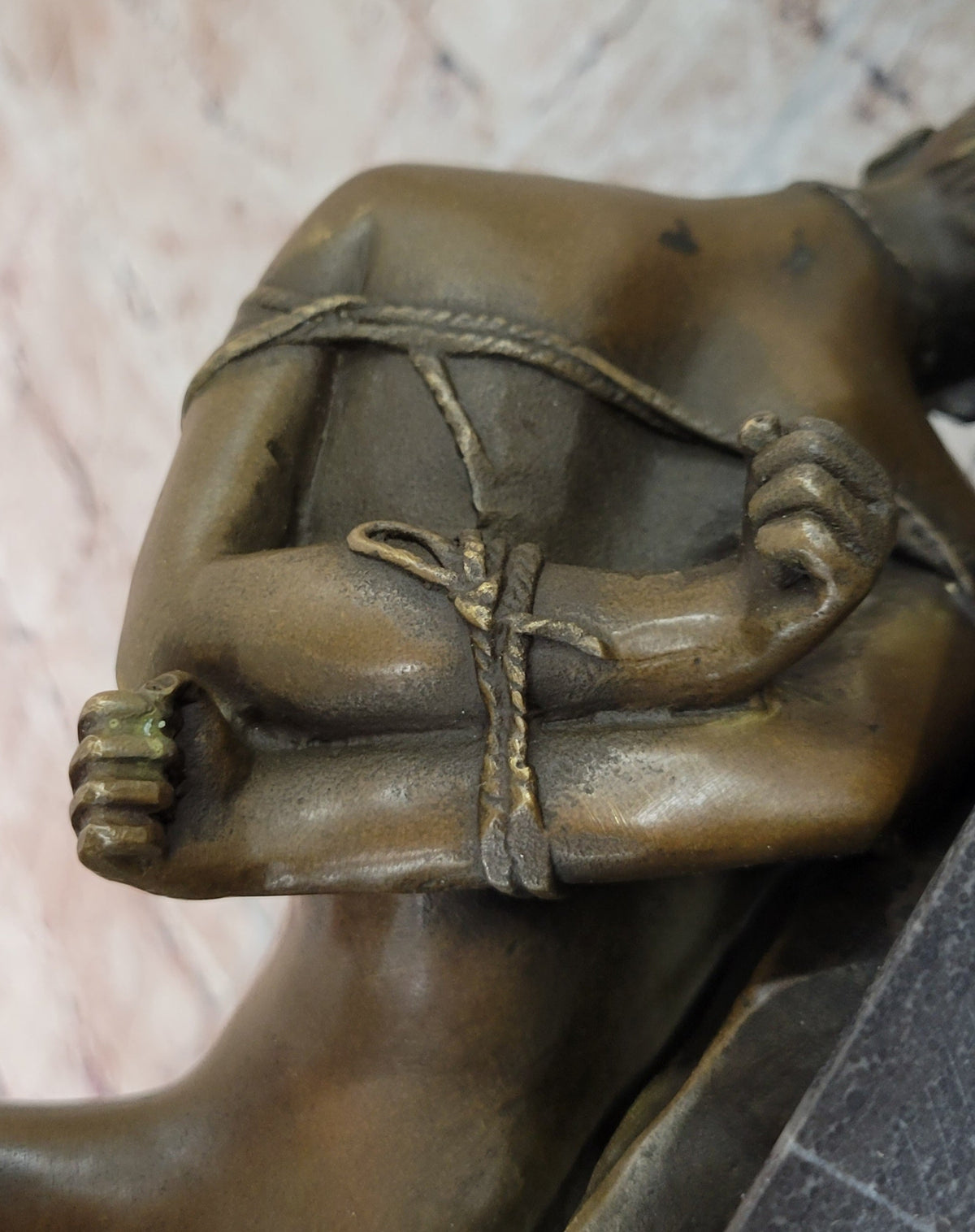 Erotic Bondage Bronze Sculpture Statue Figure Girl Tied Up on her Back Mavchi Original