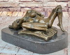 Erotic Bondage Bronze Sculpture Statue Figure Girl Tied Up on her Back Mavchi Original