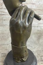 HAVANA MAN SMOKING CIGAR Bronze Statue Sculpture Modern Art 15" x 8"