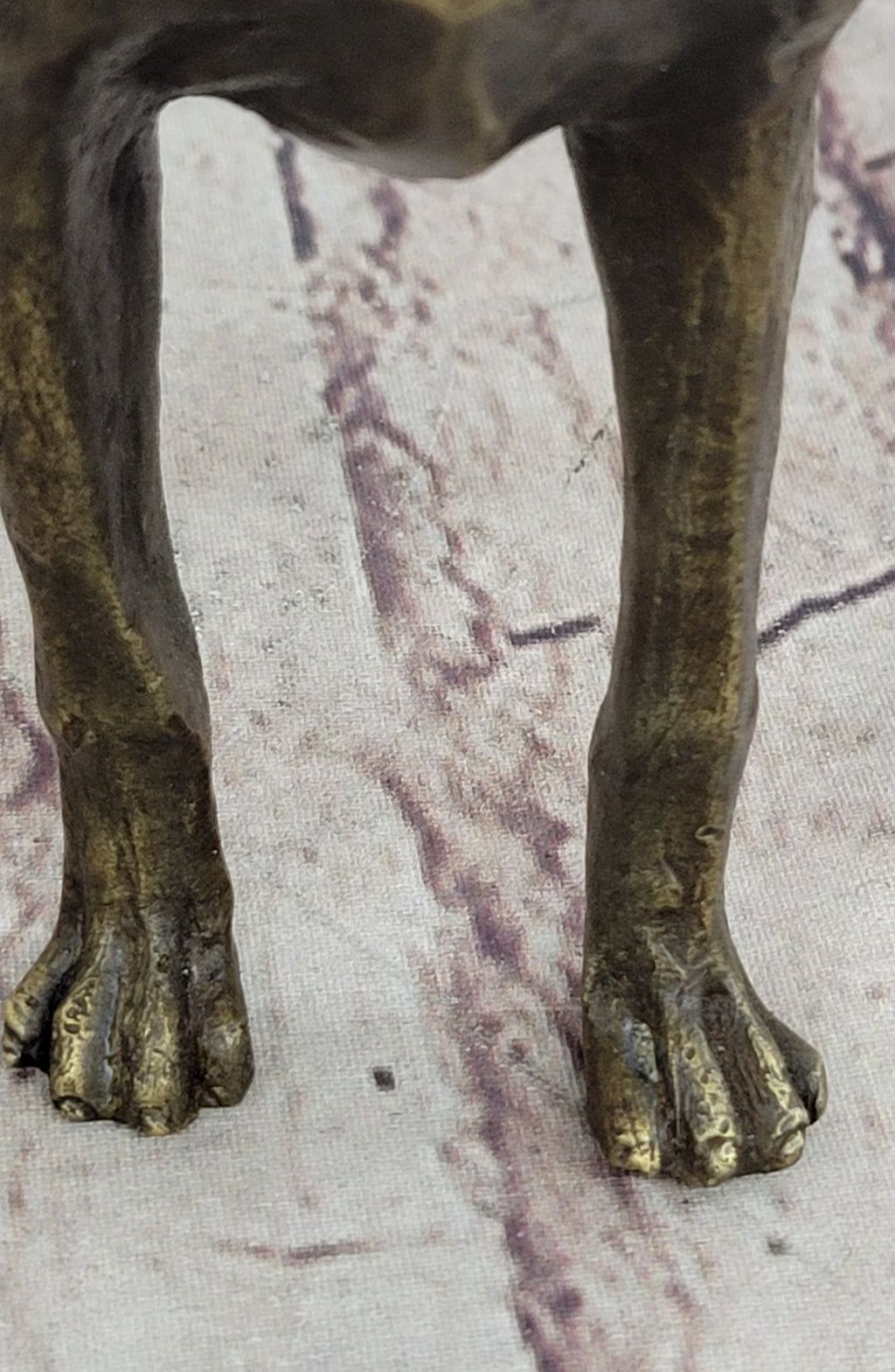 Boxer Dog Bronze Metal Statue Sculpture Collectible Decor Signed Art 8" x 9"